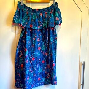Hatley Women’s Large off the shoulder blue summer dress.